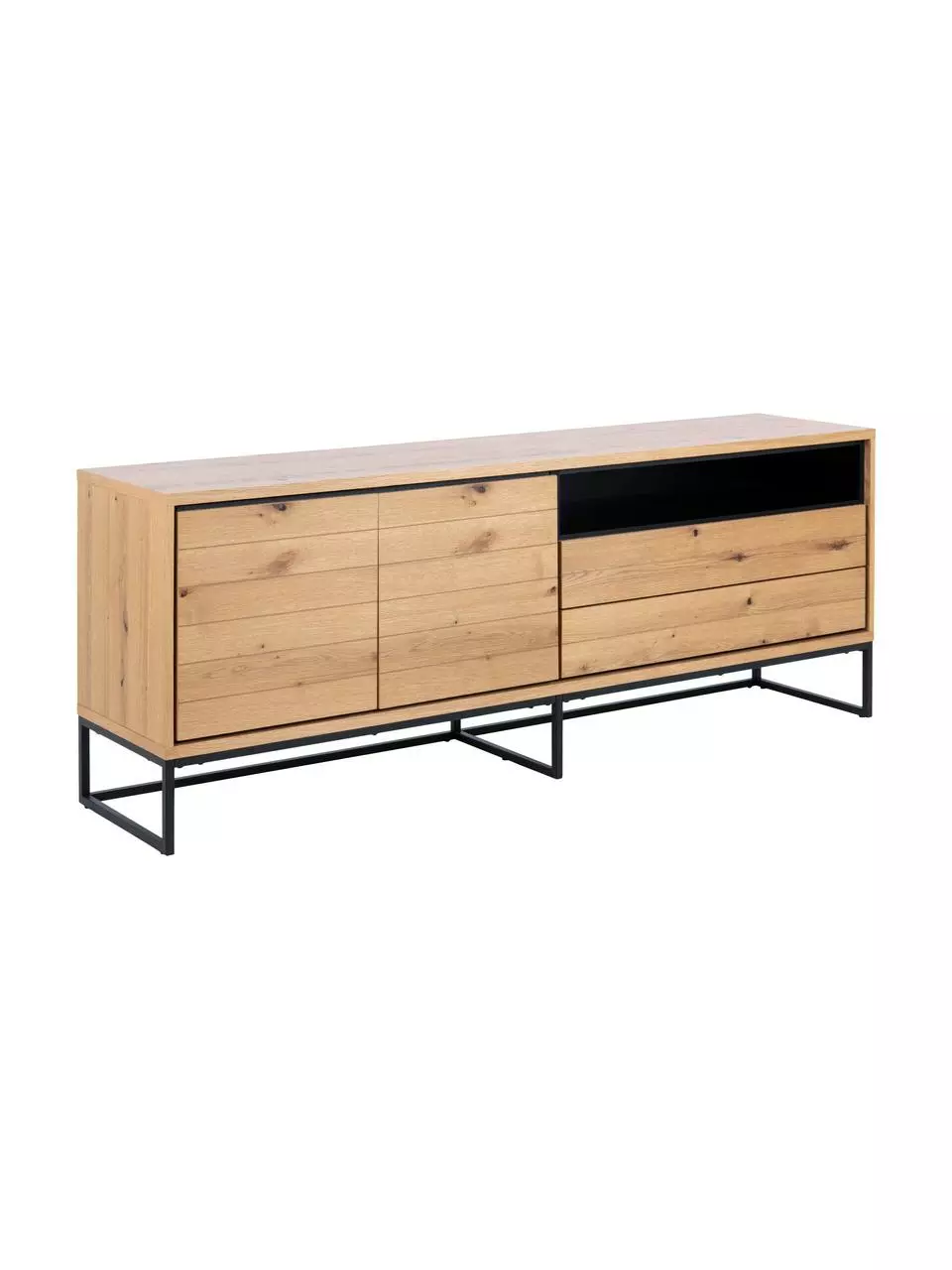 Sideboard Dalarna mit Türen und Eichenholzfurnier, B 197 x H 76 cm 3 Sideboard Dalarna mit Türen und Eichenholzfurnier, B 197 x H 76 cm