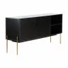 Westwing Collection Sideboard Jesper mit Türen in Schwarz, B 160 x H 80 cm