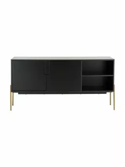 Westwing Collection Sideboard Jesper mit Türen in Schwarz, B 160 x H 80 cm -Esszimmer Verkäufe Sideboard Jesper mit Turen in Schwarz 3