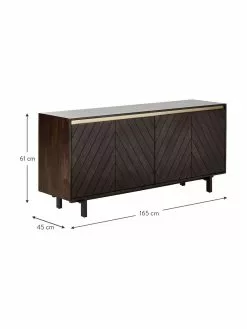 Westwing Collection Sideboard Karl mit Türen aus massivem Mangoholz, B 165 x H 61 cm -Esszimmer Verkäufe Sideboard Karl mit Turen aus massivem Mangoholz 2