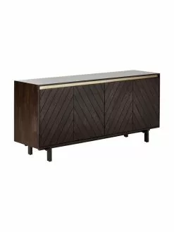 Westwing Collection Sideboard Karl mit Türen aus massivem Mangoholz, B 165 x H 61 cm