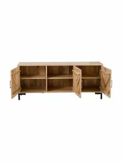 Westwing Collection Sideboard Leif mit Türen aus massivem Eschenholz, B 177 x H 75 cm -Esszimmer Verkäufe Sideboard Leif mit Turen aus massivem Eschenholz 4