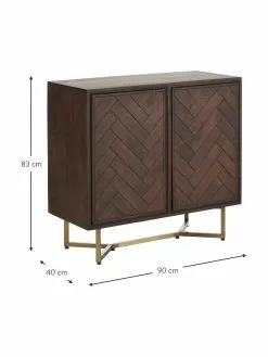 Westwing Collection Sideboard Luca aus Massivholz mit Fischgrät-Muster, B 90 x H 83 cm 10 Westwing Collection Sideboard Luca aus Massivholz mit Fischgrät-Muster, B 90 x H 83 cm -Esszimmer Verkäufe Sideboard Luca aus Massivholz mit Fischgrat Muster 2