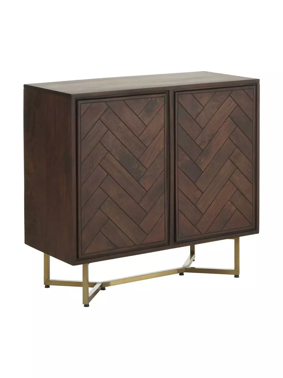 Westwing Collection Sideboard Luca aus Massivholz mit Fischgrät-Muster, B 90 x H 83 cm 3 Westwing Collection Sideboard Luca aus Massivholz mit Fischgrät-Muster, B 90 x H 83 cm