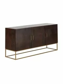 Westwing Collection Sideboard Lyle mit Türen aus massivem Mangoholz, B 150 x H 72 cm
