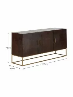 Westwing Collection Sideboard Lyle mit Türen aus massivem Mangoholz, B 150 x H 72 cm -Esszimmer Verkäufe Sideboard Lyle mit Turen aus massivem Mangoholz 3