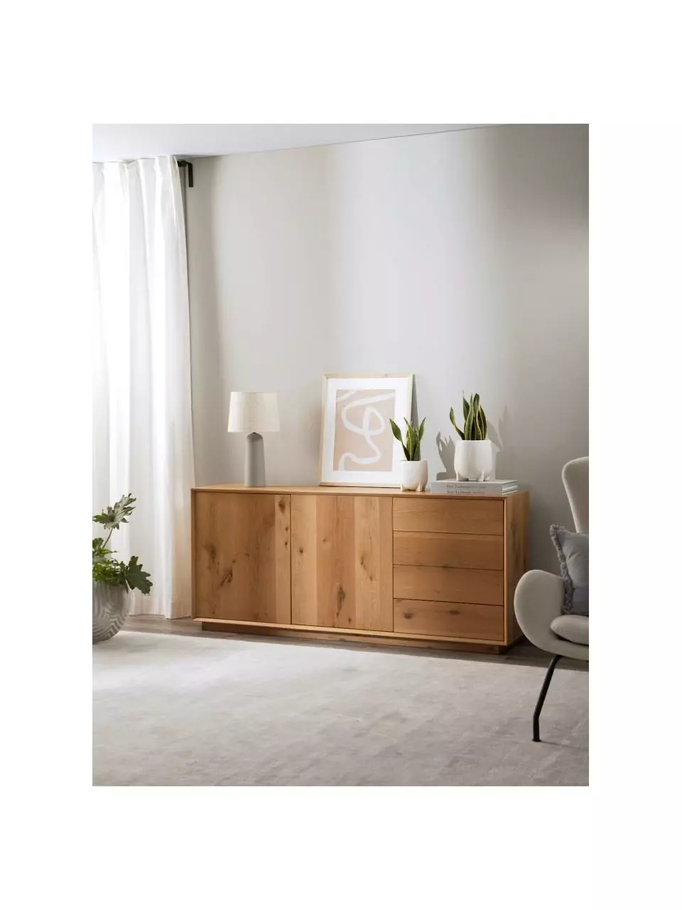 Westwing Collection Sideboard Noel aus Eschenholzfurnier, B 180 x H 79 cm 4 Westwing Collection Sideboard Noel aus Eschenholzfurnier, B 180 x H 79 cm – Bild 2