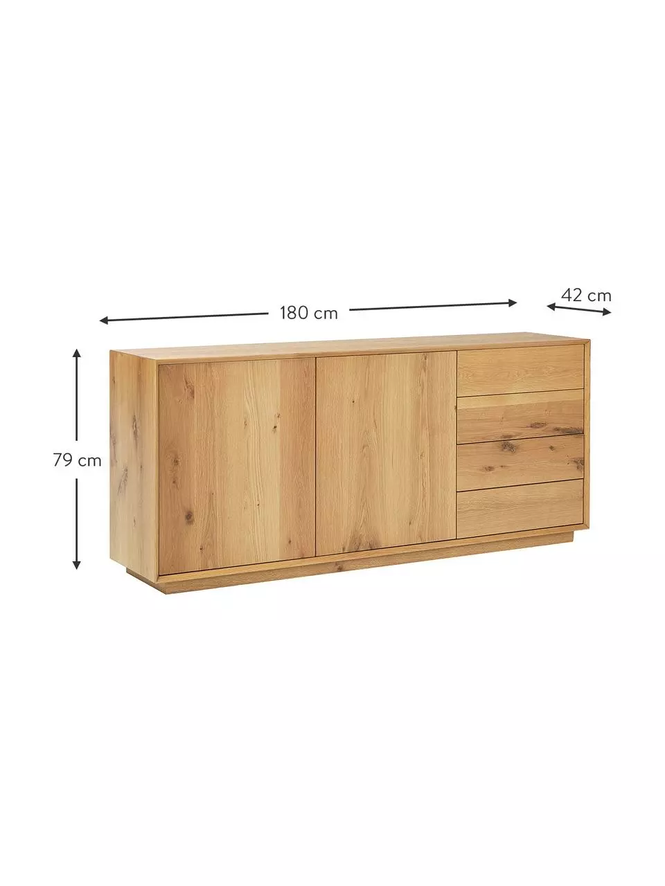 Westwing Collection Sideboard Noel aus Eschenholzfurnier, B 180 x H 79 cm 5 Westwing Collection Sideboard Noel aus Eschenholzfurnier, B 180 x H 79 cm – Bild 3