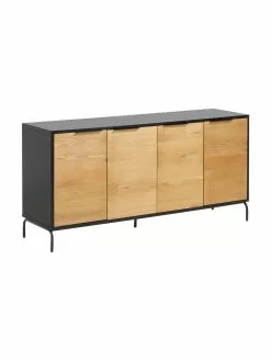 Sideboard Stellar mit Türen aus Eichenholzfurnier, B 165 x H 80 cm