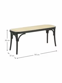 Westwing Collection Sitzbank Franz mit Wiener Geflecht, B 110 x H 47 cm -Esszimmer Verkäufe Sitzbank Franz mit Wiener Geflecht 2