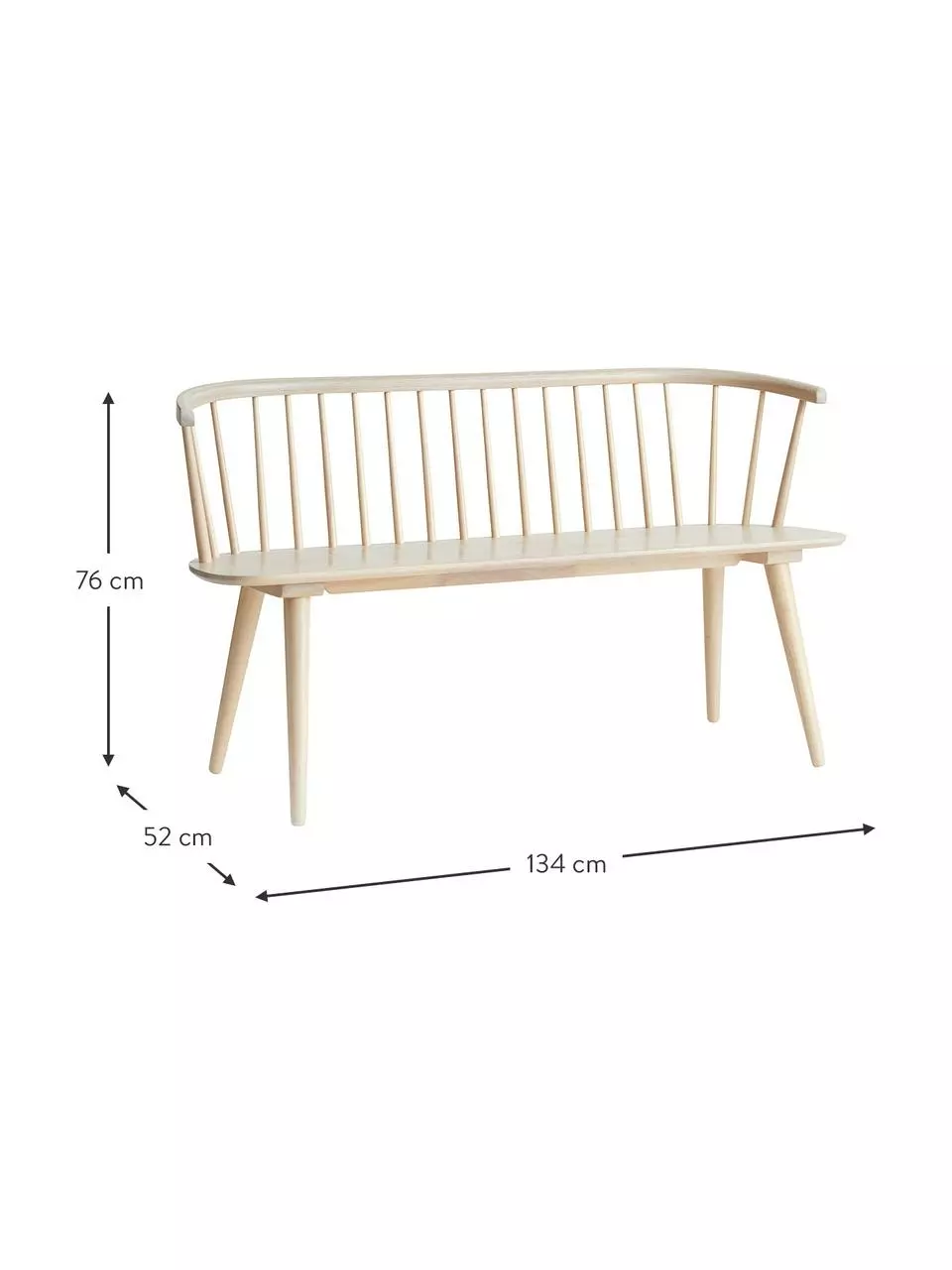 Sitzbank Jolina aus Gummibaumholz in Cremeweiß, B 134 x H 76 cm 5 Sitzbank Jolina aus Gummibaumholz in Cremeweiß, B 134 x H 76 cm – Bild 3