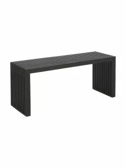 Sitzbank Rib in Schwarz aus Massivholz, B 104 x H 43 cm