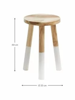 Skandi Hocker Brocsy aus Holz, B 30 x H 44 cm -Esszimmer Verkäufe Skandi Hocker Brocsy aus Holz 2