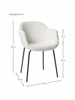 Westwing Collection Teddy-Armlehnstuhl Fiji mit schmaler Sitzschale, B 58 x H 81 cm -Esszimmer Verkäufe Teddy Armlehnstuhl Fiji mit schmaler Sitzschale 3