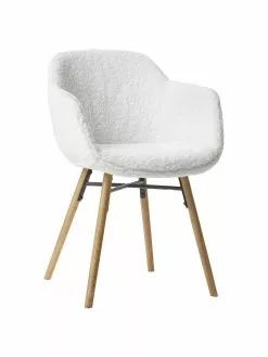 Westwing Collection Teddy-Armlehnstuhl Fiji mit schmaler Sitzschale, B 59 x H 84 cm