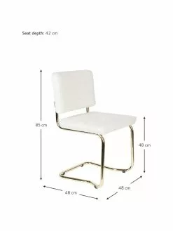 Zuiver Teddy-Freischwinger Kink in Weiß, B 48 x T 48 cm -Esszimmer Verkäufe Teddy Freischwinger Kink in Weiss 2