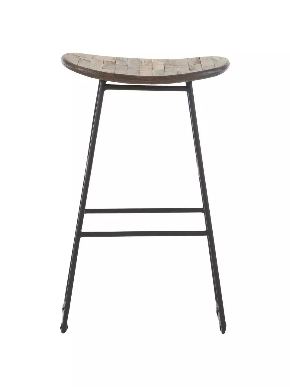 Thekenhocker Tangle aus Teakholz und Metall, B 40 x H 65 cm 6 Thekenhocker Tangle aus Teakholz und Metall, B 40 x H 65 cm – Bild 4