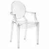 Kartell Transparenter Armlehnstuhl Louis Ghost, B 54 x T 55 cm -Esszimmer Verkäufe Transparenter Armlehnstuhl Louis Ghost