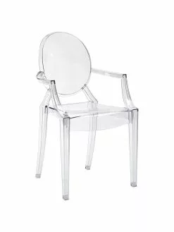 Kartell Transparenter Armlehnstuhl Louis Ghost, B 54 x T 55 cm