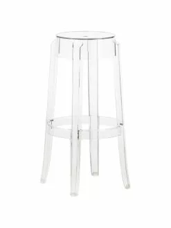 Kartell Transparenter Barhocker Charles Ghost, Ø 46 x H 75 cm