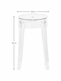 Kartell Transparenter Hocker Charles Ghost, Ø 39 x H 46 cm -Esszimmer Verkäufe Transparenter Hocker Charles Ghost 2