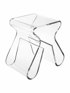 Umbra Transparenter Hocker Loop mit Zeitschriftenhalter, B 42 x H 43 cm