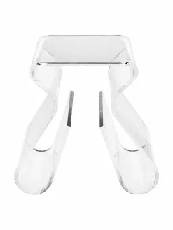 Umbra Transparenter Hocker Loop mit Zeitschriftenhalter, B 42 x H 43 cm -Esszimmer Verkäufe Transparenter Hocker Loop mit Zeitschriftenhalter 4