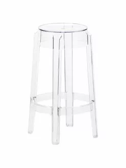 Kartell Transparenter Thekenhocker Charles Ghost, Ø 46 x H 65 cm