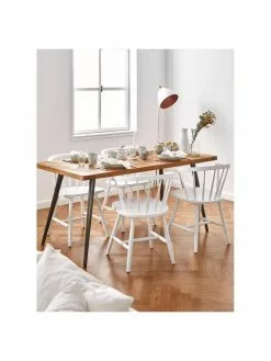 Westwing Collection Windsor-Holzstühle Megan in Weiß, 2 Stück, B 53 x T 52 cm -Esszimmer Verkäufe Windsor Holzstuhle Megan in Weiss 2 Stuck 2