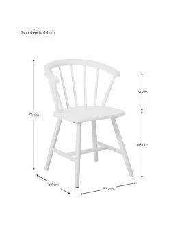 Westwing Collection Windsor-Holzstühle Megan in Weiß, 2 Stück, B 53 x T 52 cm -Esszimmer Verkäufe Windsor Holzstuhle Megan in Weiss 2 Stuck 3